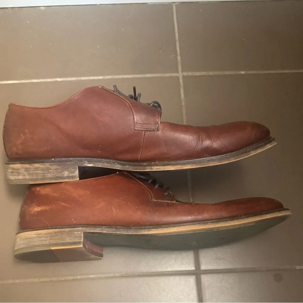 ASTON GREY Grenasien Shoes Mens 12 Dress Plain Toe Oxford Brown Leather Lace Up
